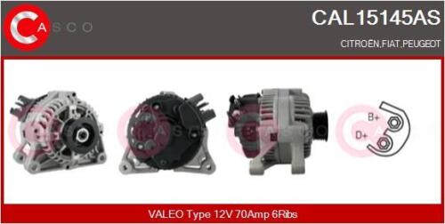 CASCO Lichtmaschine Generator 70A 12V für Peugeot 206 CC 1.6 16V 1.1i 1.4i - Afbeelding 1 van 1