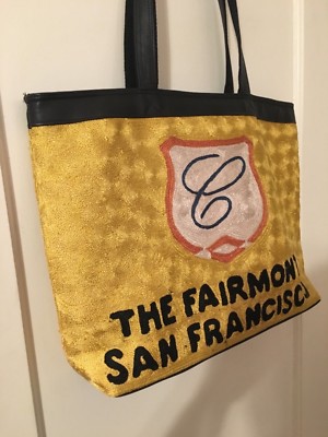 Hotel Fairmont San Francisco Tote Bag. Gold. Hand Made In Kashmir. 14 