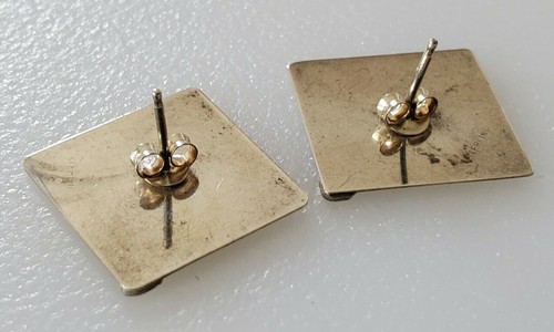 Pendientes retro de ley geométricos brutalistas modernistas vintage - Imagen 4 de 5