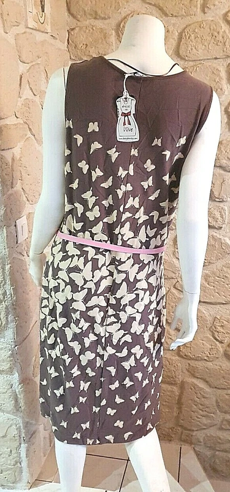Robe marron papillon neuve taille 44 FR marque Betty Barclay étiquetée 99€ (cm) - Photo 4/4