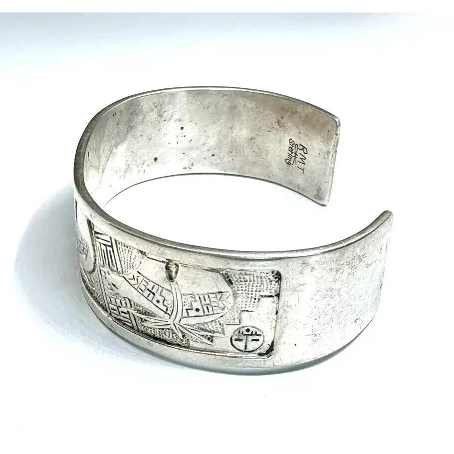 NATIVE AMERICAN 925 STERLING SILVER BRACELET SKY - Image 4 of 4