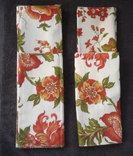 C&F Enterprises Inc. Floral Stripe  17"x17" Cloth Napkins Set of Four NEW