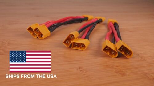 (4x) XT60 Parallel Y Splitters 1 Female 2 Male Adapter Cable LiPo Battery/Solar - 第 1/3 張圖片