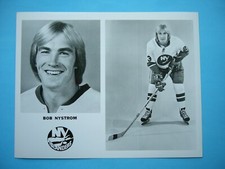 1976/77 NEW YORK ISLANDERS NHL HOCKEY TEAM PRESS PHOTO BOB NYSTROM SHARP+