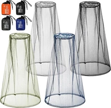 HESTYA 4 Pack Mosquito Net Mesh for Head Face Neck Fly Netting Hood from Bugs Gn