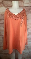 Basic Editions Woman  Size 3X Printed Long-Sl...