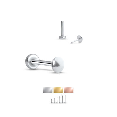 Threadless Labret Push Pin Nose Ring Monroe Stud Flat