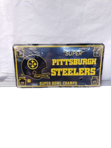 "Super" Pittsburgh Steelers Super Bowl Champ Embossed Metal License Plate Seale