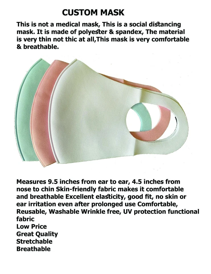 Custom Face Mask Photo Face Cover Mask Washable Reusable personalized Image mask - Image 2 of 4