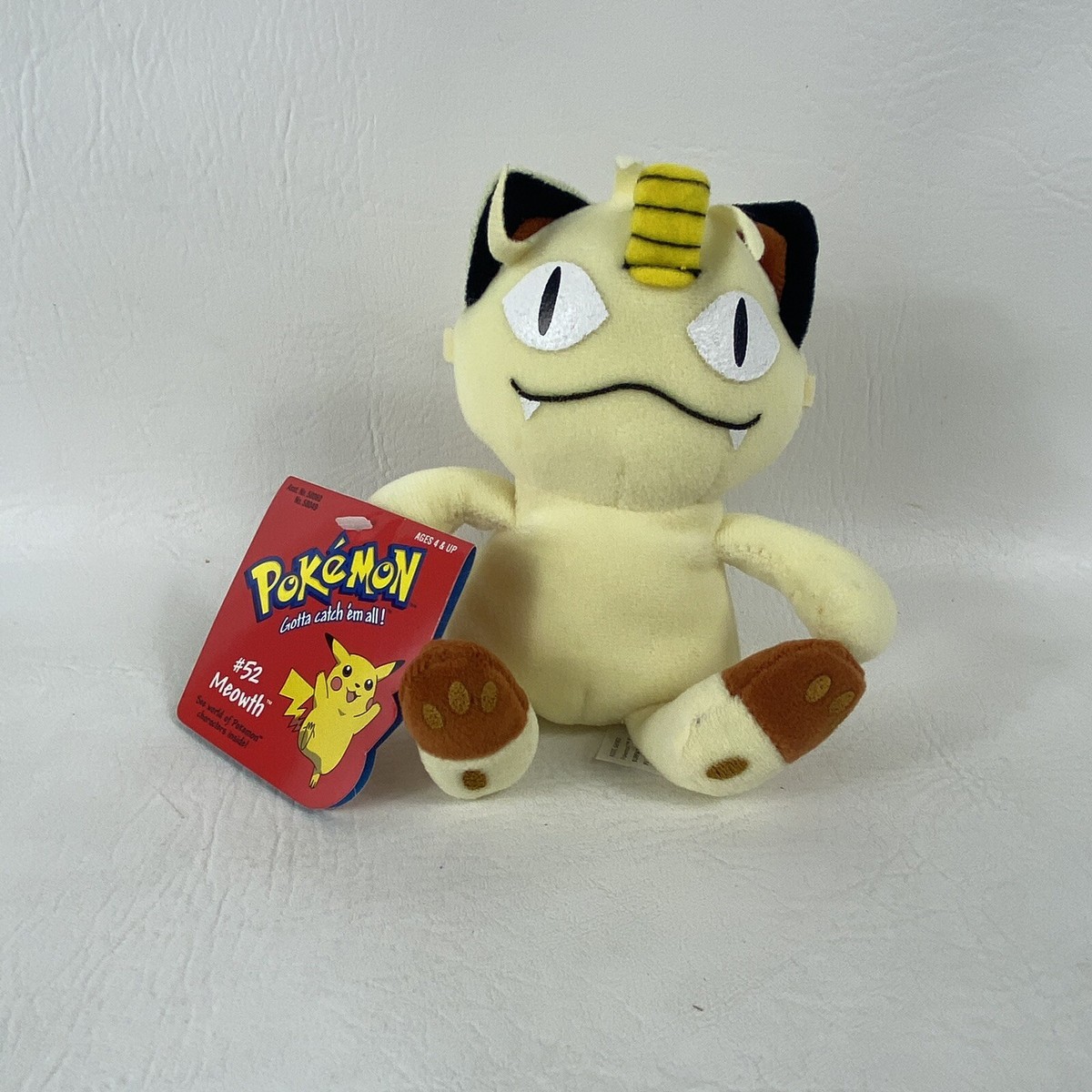 Vintage Pokemon Meowth #52 Plush Nintendo 1998 by Hasbro 6
