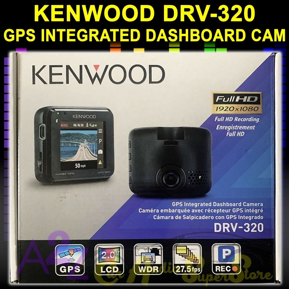 KENWOOD DRV-320 ドライブレコーダー KENWOOD GPS INTEGRATED DASHBOARD CAMERA DRV-320 FULL HD RECORDING