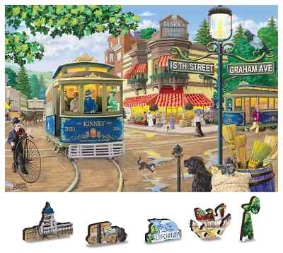 Victorian Street 200 Piece Wood Jigsaw Puzzle Wooden City New | eBay