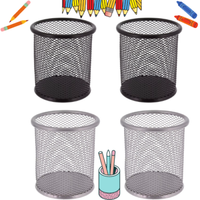 4Er Set Stiftehalter Schreibtisch Organizer Stifte Halter Metall Stiftebecher