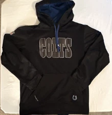 Indianapolis Colts Football Nike Hoodie Therma Fit Sweatshirt Black NFL Mens SM