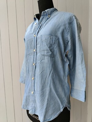 UNITED ARROWS Beauty and Youth Denim Chambray Faded 3/4 Arm Shirt