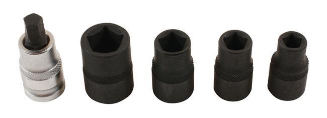 Laser 7811 Pentagon Socket & Bit Set 1/2""D 5pc