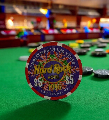 HARD ROCK HOTEL CHRISTMAS IN LAS VEGAS 1996 $5 CHIP
