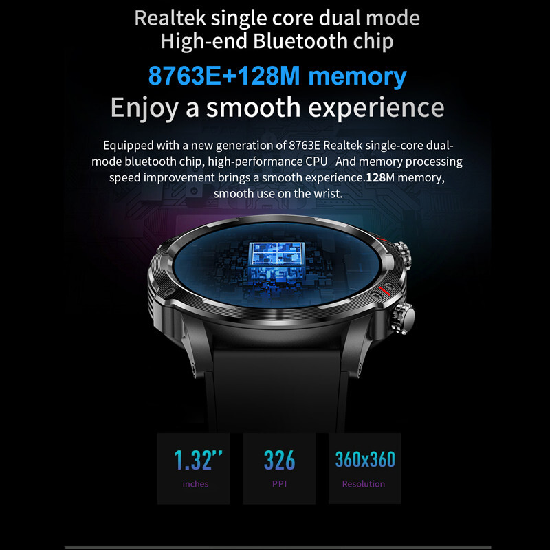 Bluetooth-Anruf IP67 Wasserdicht Smartwatch Herzfrequenz