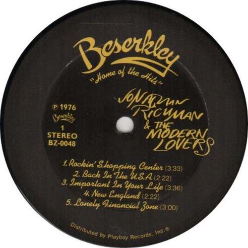 JONATHAN RICHMAN & the MODERN LOVERS 1976 or. US self-titled lp NEAR MINT vinyl - Photo 3/3