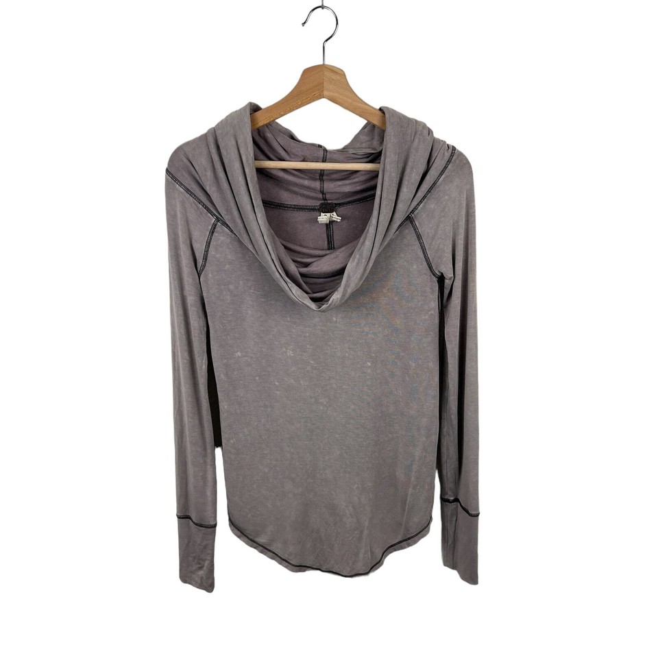 Free People Cosmo Cowl Neck Long Sleeve S Taupe eBay