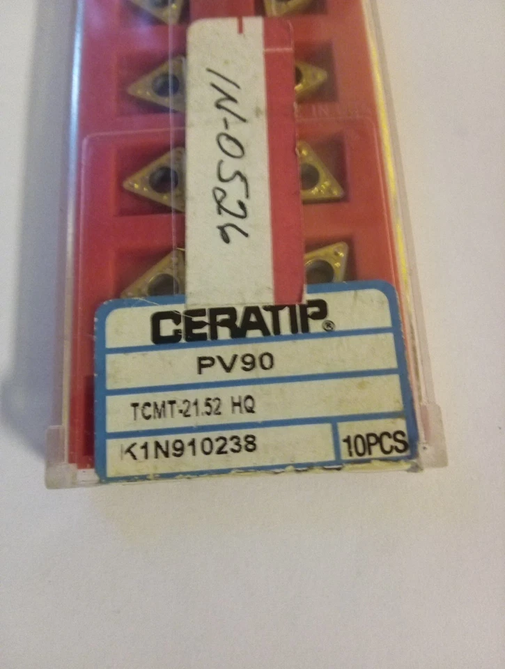 Ceratip PV90 Carbide Turning Insert TCMT-2152 HQ K1N910238 10 PCS New - Image 2 of 4