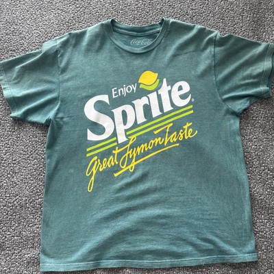 VINTAGE Classic Sprite T-ShirtGreen Logo Graphic Tee Men s sz Large