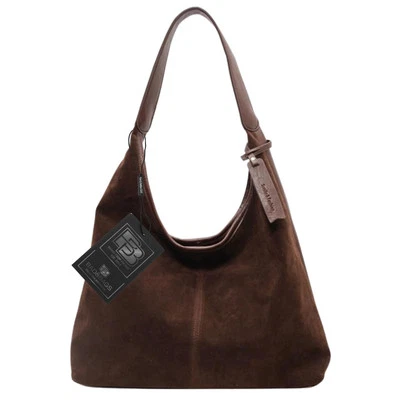 BAD&BAGS BAD&BAGS sac à main en cuir pour femmes sac écologique en daim marron - Photo 1/4
