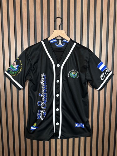 El Salvador Jersey Large National Embroidered Baseball Shirt La Selecta Button