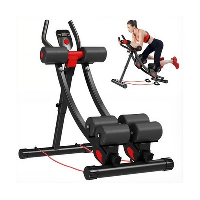 BAOKALER Dual Track Fitness Ab Machine Ab Cruncher, Adjustable Height Waist T...