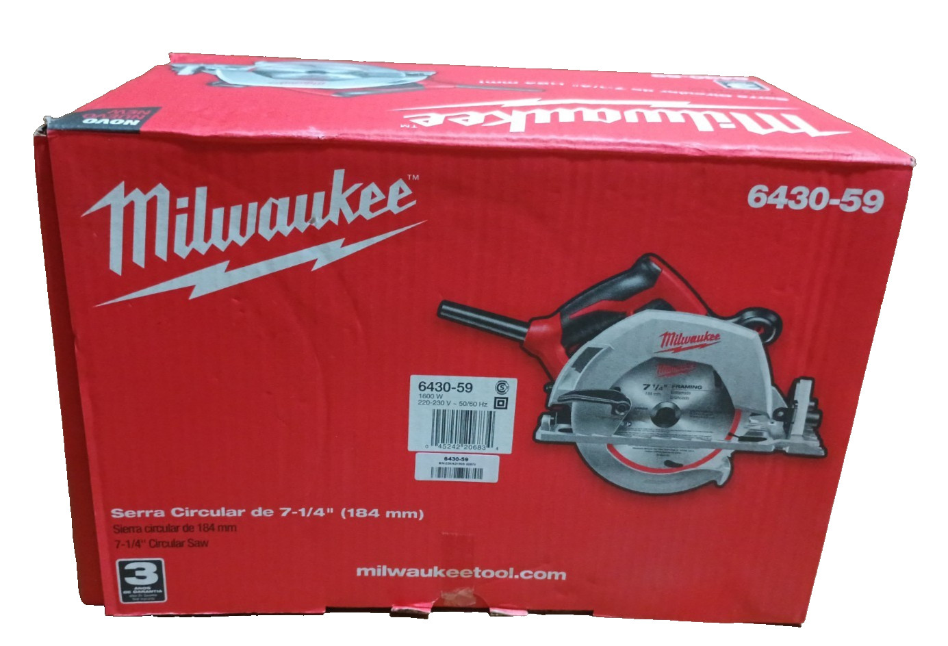 European Milwaukee 7 1/4" Inch Circular Saw New in Box Model 6430-59 230V