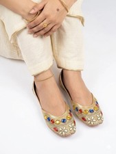 Women Shoes Indian Handmade Mojaries Slip-On Jutties Leather Mojaries US 6-9