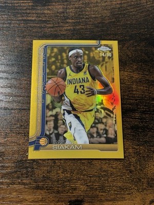 2025-26 Topps Chrome TRUE Gold Refractor /50 Pascal Siakam #1 Pacers Color Match