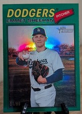 2026 Topps Heritage - Emmet Sheehan #178 Chrome Green Refractor 51/99 LA Dodgers