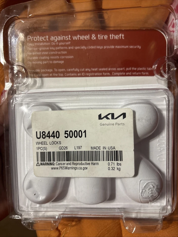 Juego de bloqueo de rueda nunca usado para Kia Rio 2021 Foto 3 de 3