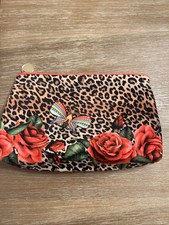 Estee Lauder Leopard Print  Cosmic Butterfly Roses Velvety Makeup Bag Travel