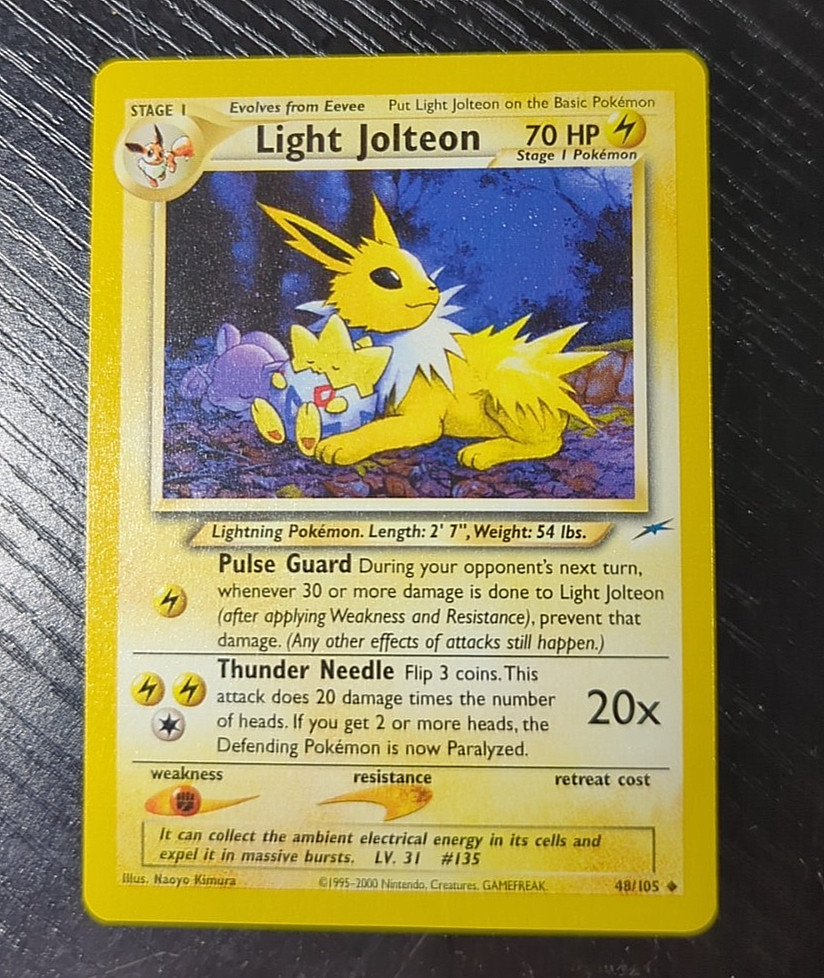 Pokemon Neo Destiny Light Jolteon Uncommon 48/105 Near Mint Unlimited Edition