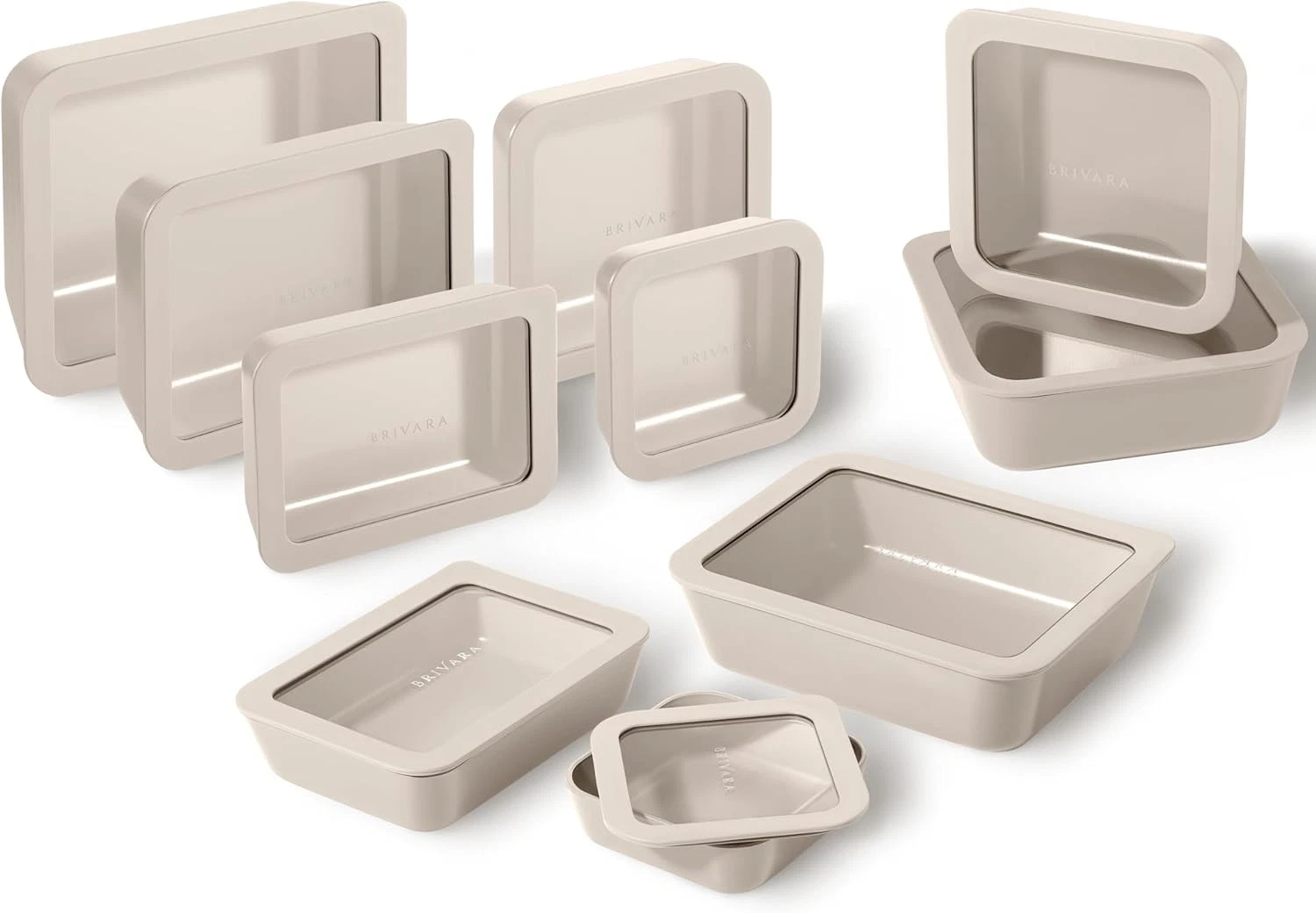 Ceramic Coated Glass Food Storage Containers 10 Piece