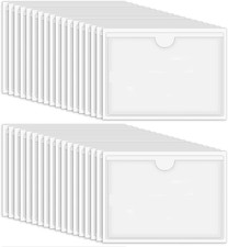 36 Stück Etikettenhalter Selbstklebend, 10 X 6 Cm Beschriftungsfenster Selbstkle
