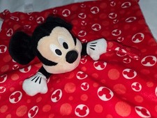 Disney Baby Mickey Mouse Red Polka dot Hidden Mickey Lovey Security Blanket Knot