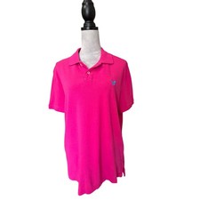 American Eagle Mens Athletic Fit Polo Shirt Pink Short Sleeve Eagle Logo Medium