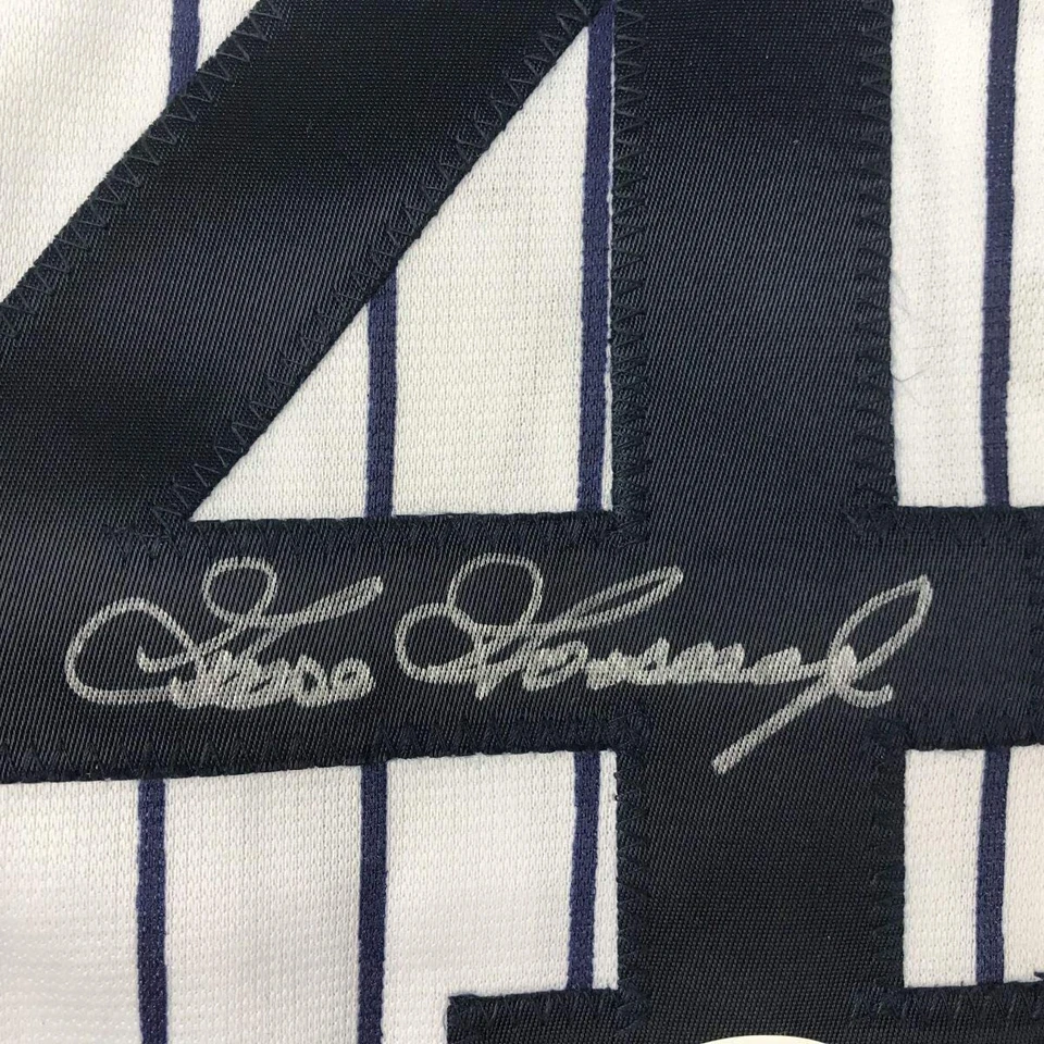 Camiseta de béisbol autografiada/firmada Goose Gossage New York a rayas certificado de autenticidad JSA Foto 3 de 4