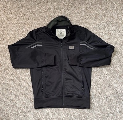 Marc Ecko Men s Black Zip-Up Jacket With Subtle Stripe Size Small