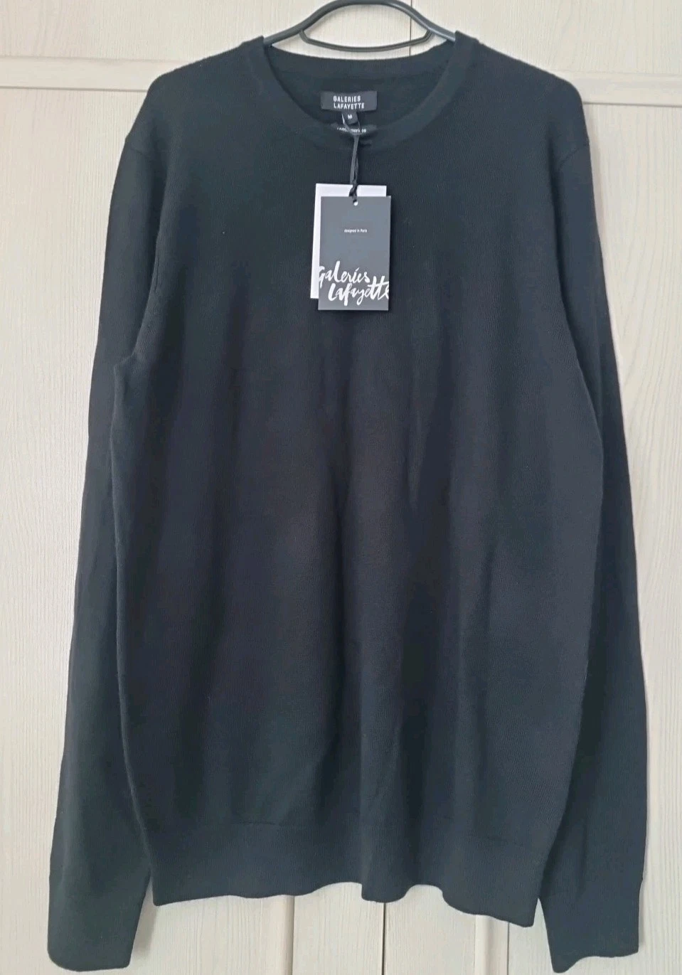 Galeries Lafayette Sweater Mens Size M 100% Marino Wool Black