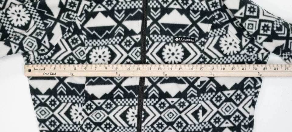 Pullover Columbia Cremallera Completa Azteca Geométrico Polar Negro Blanco Mujer Talla XL Foto 4 de 4