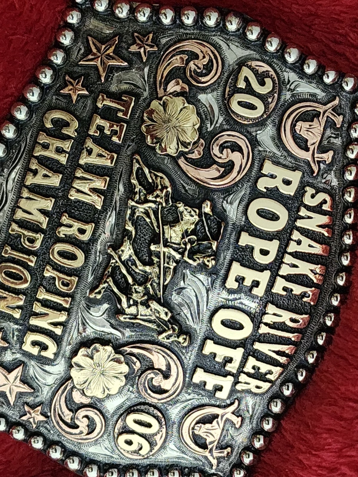 Team Roping Champion Professional Rodeo Trophy Buckle☆Snake River☆2006☆Rare☆779