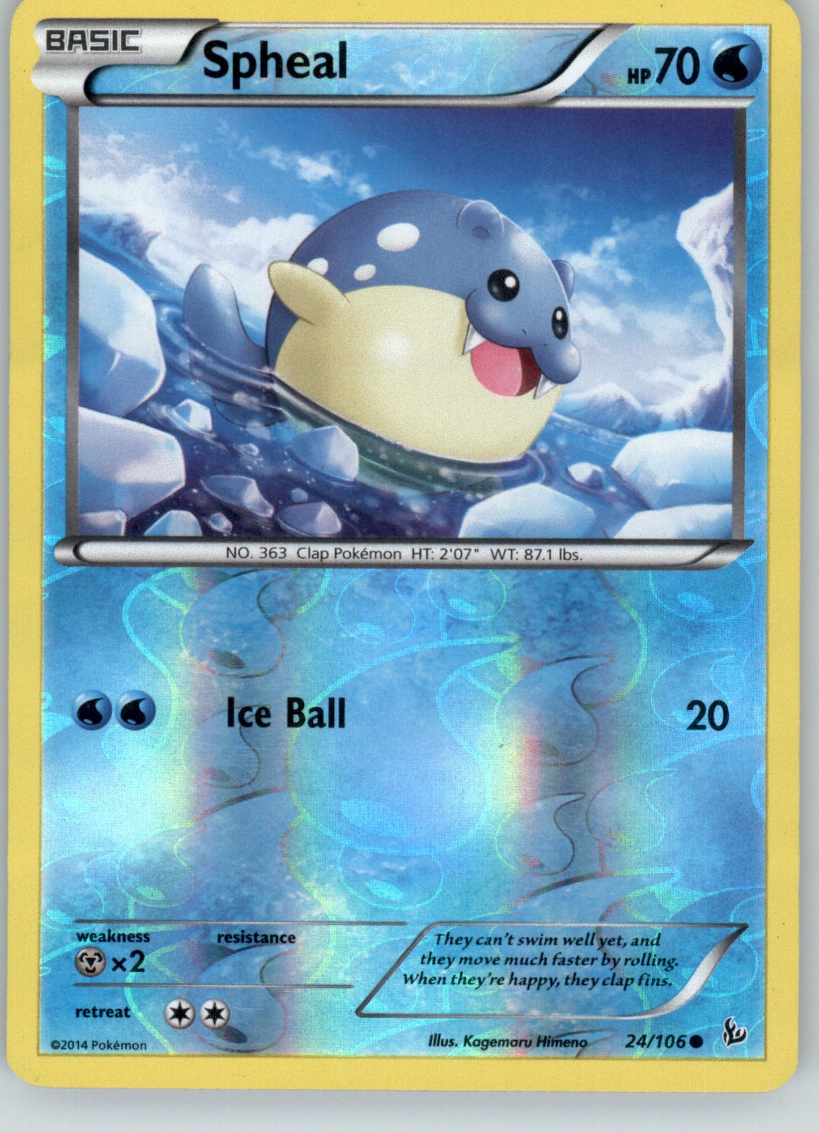 Spheal - XY - Flashfire - 24/106 - Reverse Holo LP