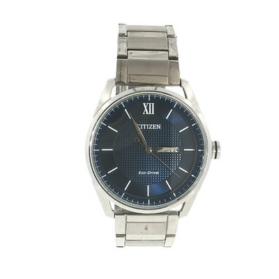 Citizen Eco-Drive Men's Classic Stainless Steel Blue Dial Watch AW0081-54L