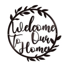 Welcome Sign Metal Welcome Sign for Front Door Indoor Outdoor Home Decor Larg...