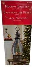 Holiday Lantern LED Illuminated Musical Snow Globe with Christmas Tree