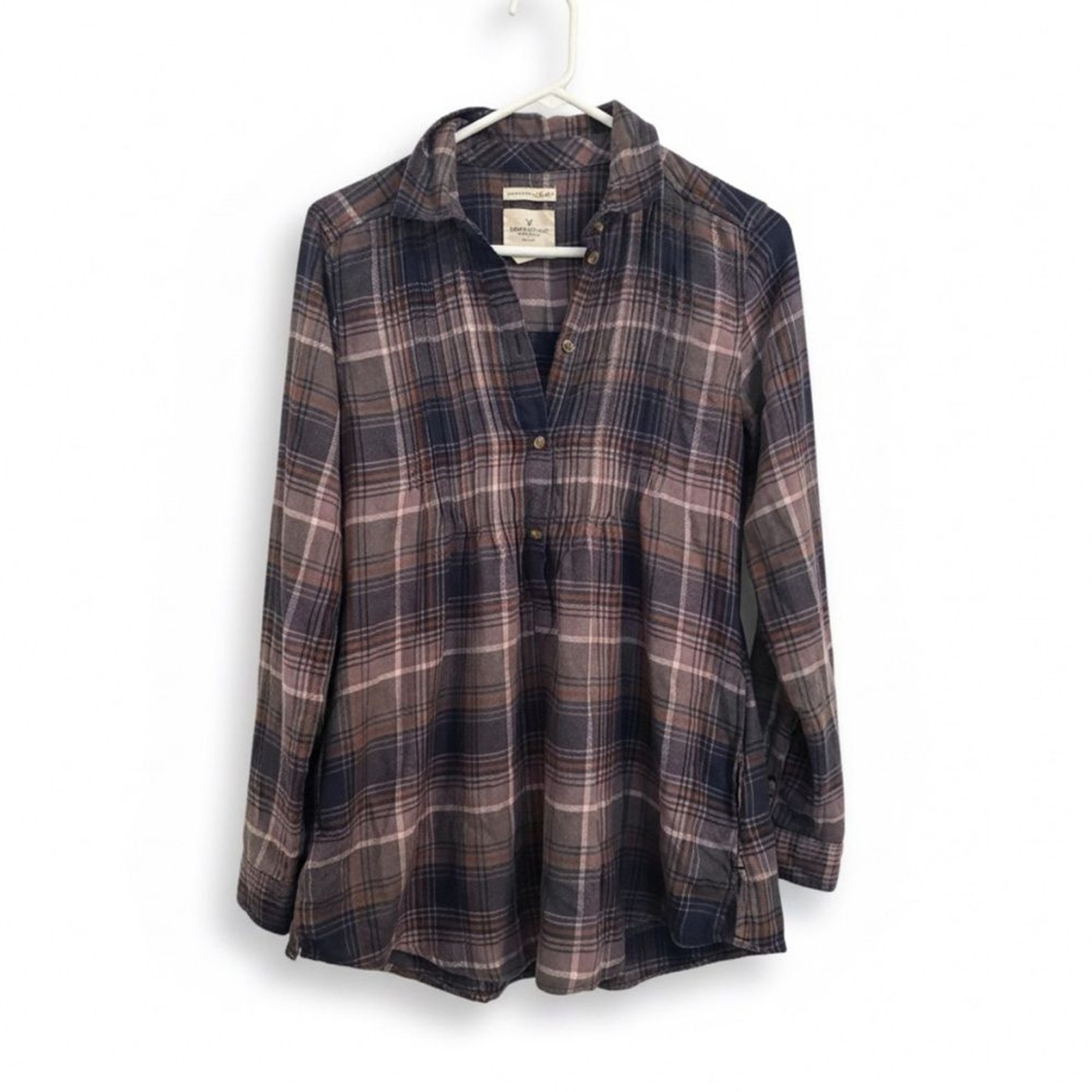 American Eagle Soft Plaid Button Front Flannel Sh… - image 2